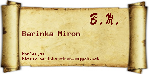Barinka Miron névjegykártya